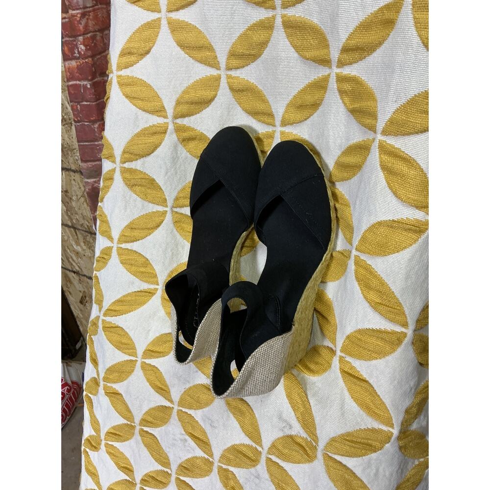 Chaps Chelsi Women's 8B Black Espadrille Wedge Sandals Elastic NIB - Picture 6 of 8